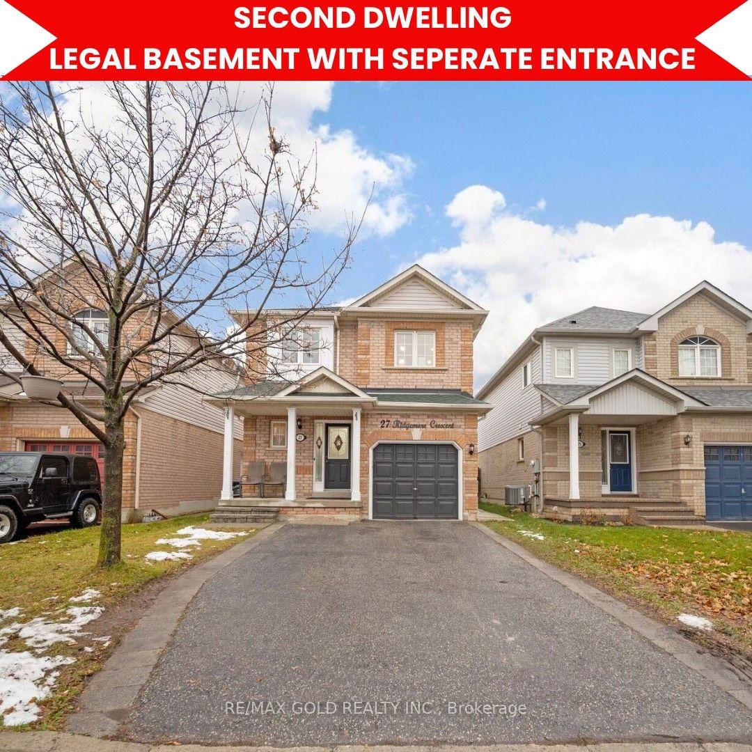Photo 1 of 27 Ridgemore Crescent S, Brampton, Fletcher's Meadow — HOMEH