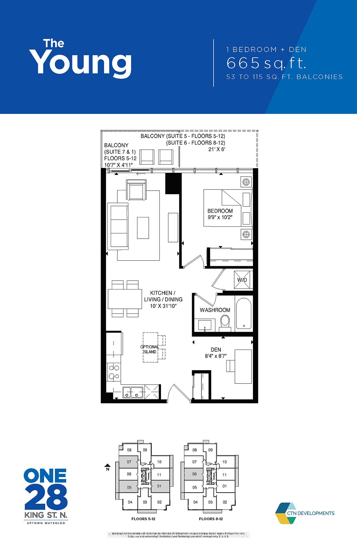 Photo 14 of Unit 705, 128 King Street N, Waterloo, Downtown Waterloo — HOMEH