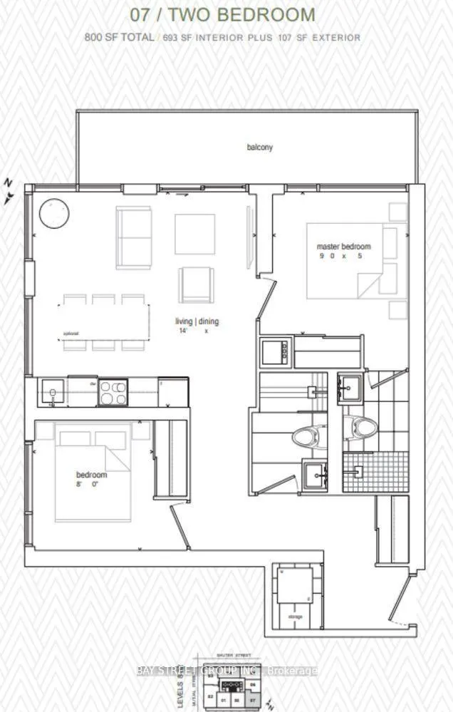 Front of Unit 1207, 47 Mutual Street