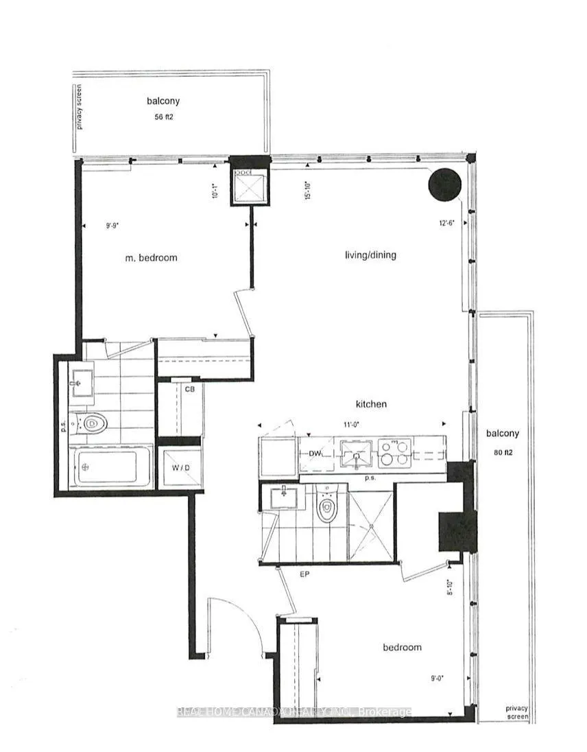 Front of Unit 2709, 99 Broadway Avenue