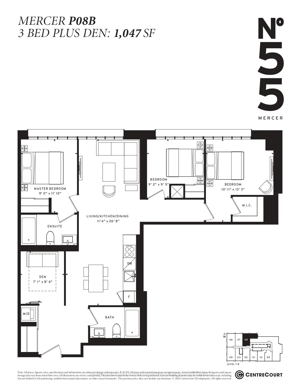 Front of Unit 708, 55 Mercer Street