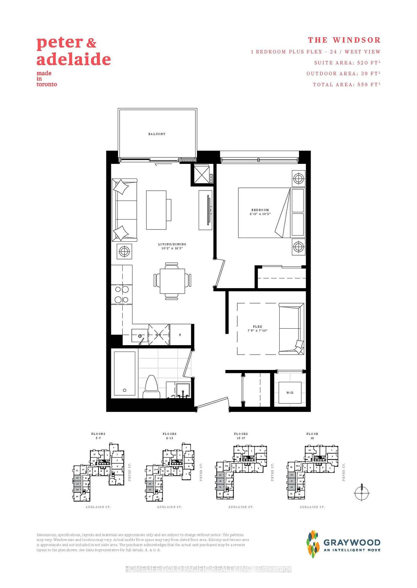 Front of Unit 622, 108 Peter Street