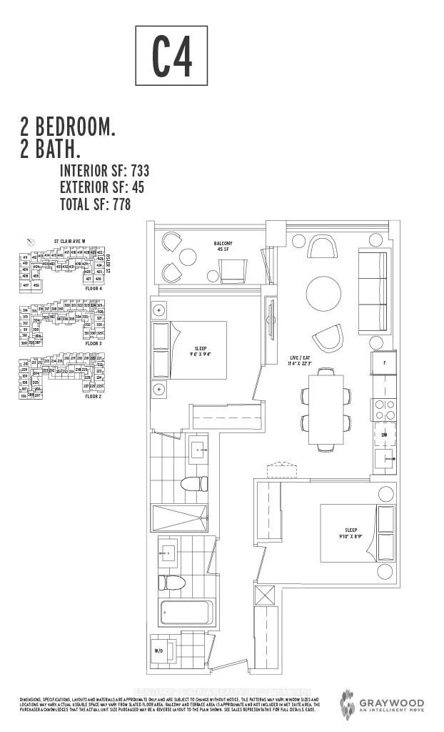 Front of Unit 421, 1787 St Clair Avenue W