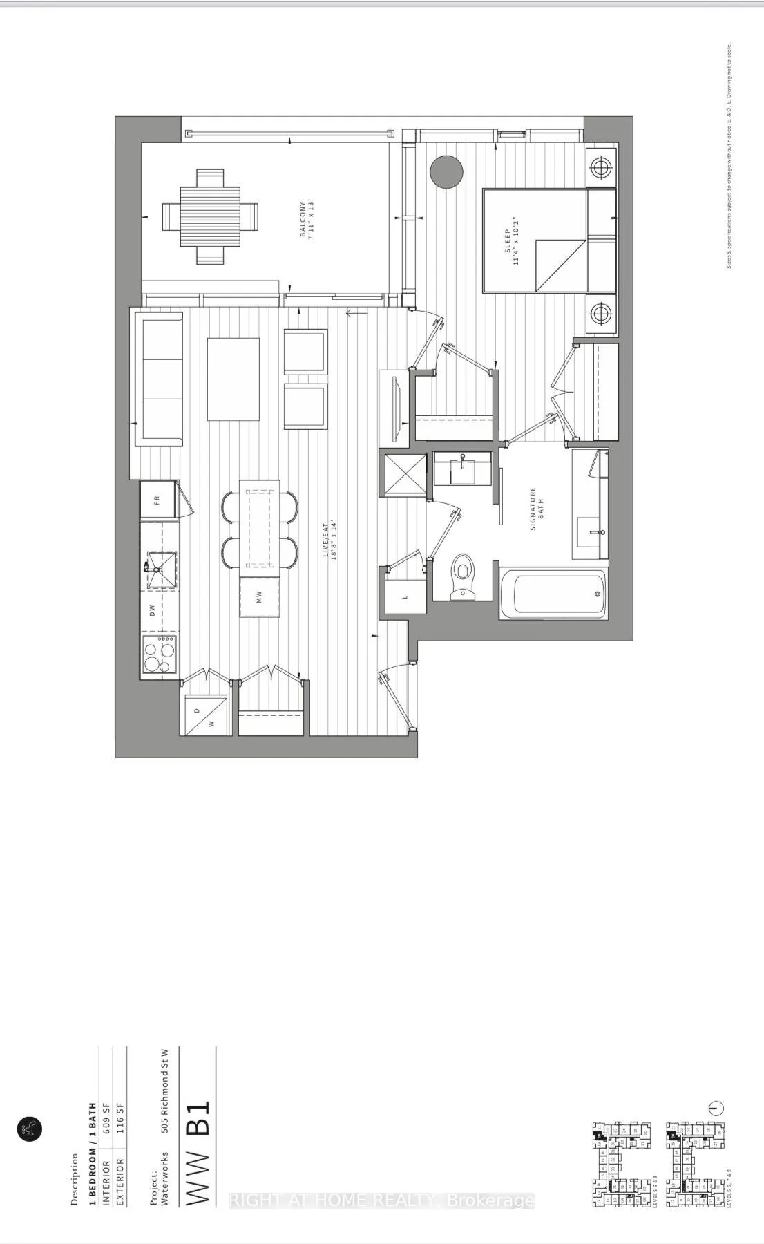 Front of Unit 620, 505 Richmond Street W
