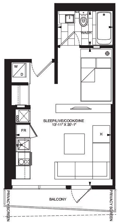 Front of Unit 2208, 197 Yonge Street