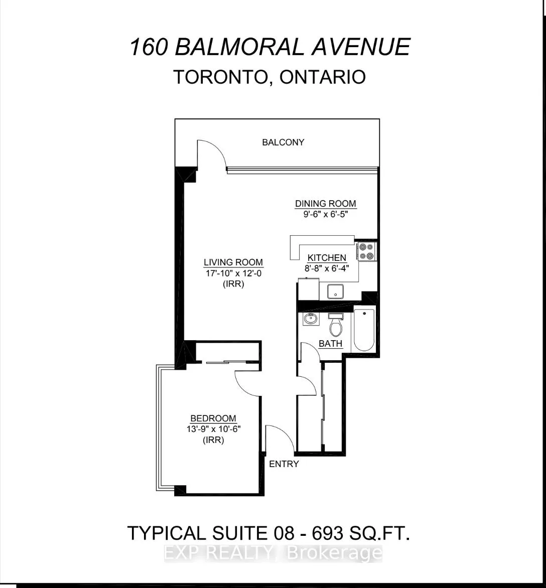 Front of Unit 908, 160 Balmoral Avenue