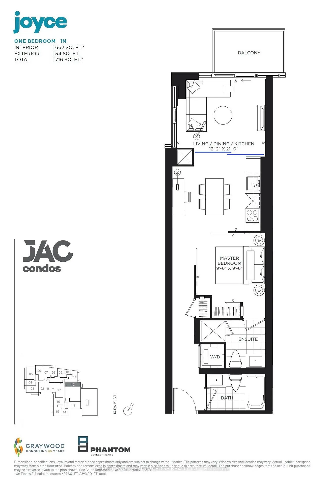 Front of Unit 712, 308 Jarvis Street