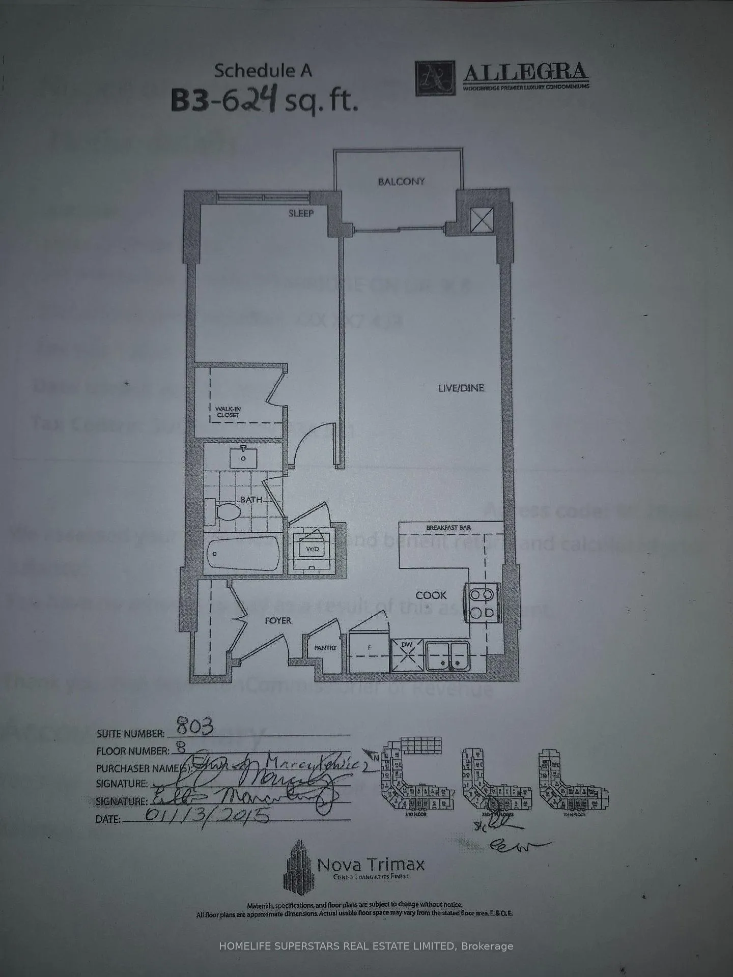 Photo 1 of Unit 803, 12 Woodstream Boulevard, Vaughan, Vaughan Grove — HOMEH