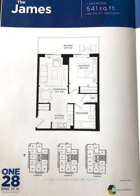 Photo 15 of Unit 1511, 128 King Street N, Waterloo, Downtown Waterloo — HOMEH