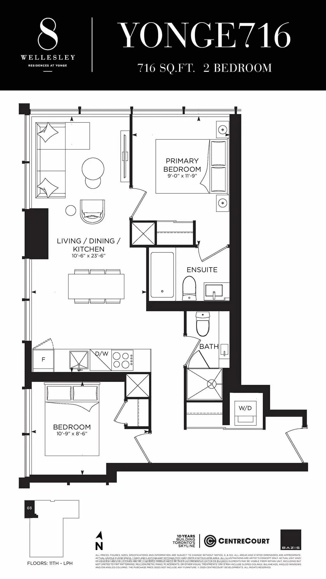Photo 13 of Unit 1103, 8 Wellesley Street W, Toronto, Bay Street Corridor — HOMEH