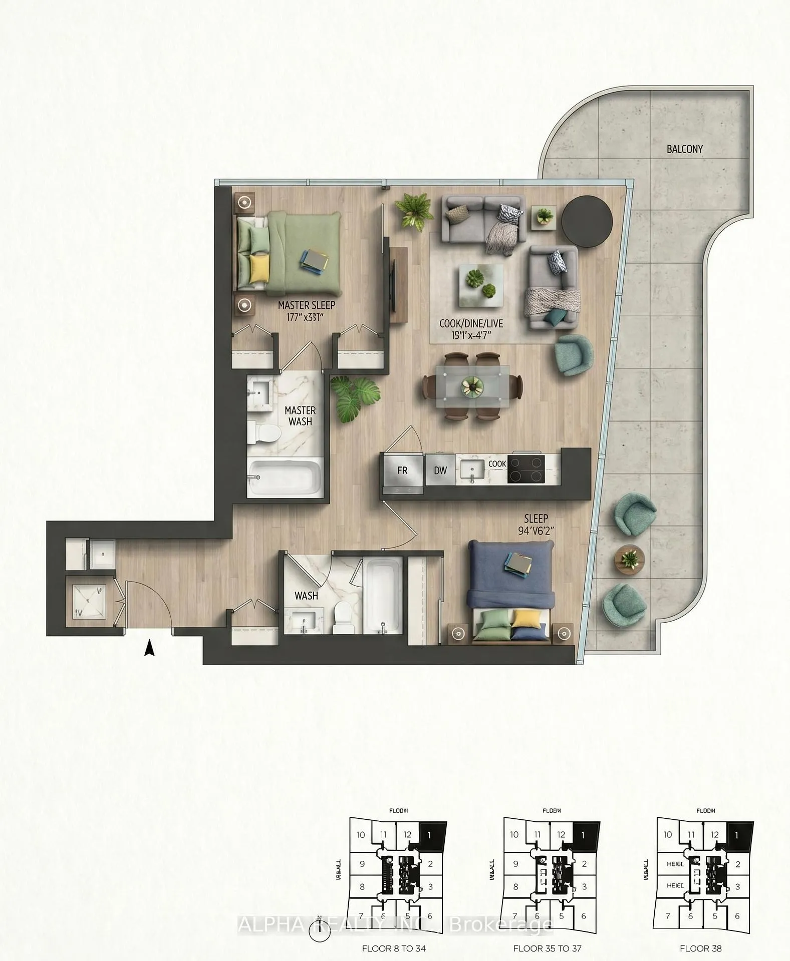 Front of Unit 3601, 1 Bloor Street