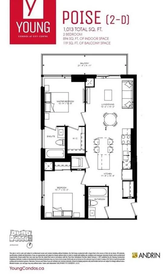 Front of Unit 1703, 55 Duke Street W