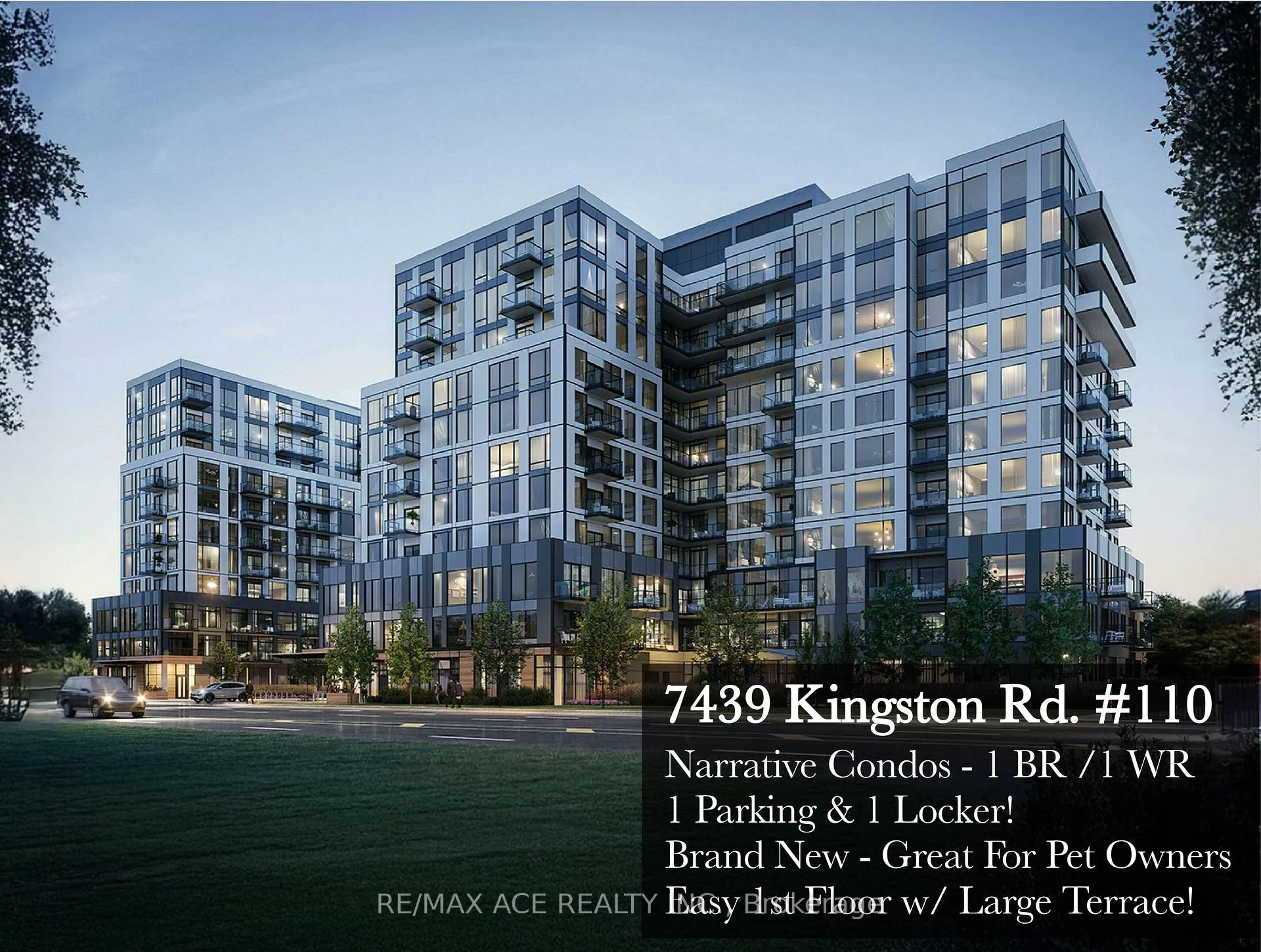 Front of Unit 110, 7439 Kingston Road