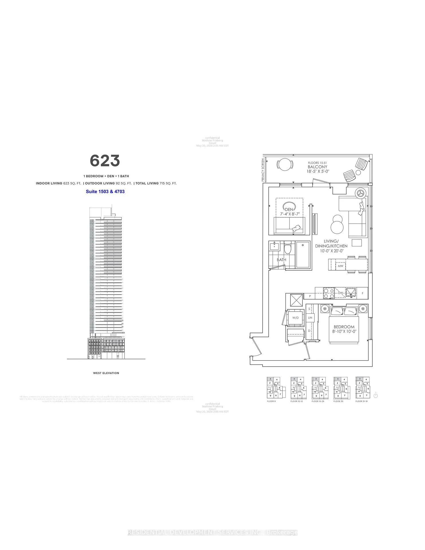 Front of Unit 1503, 89 Church Street