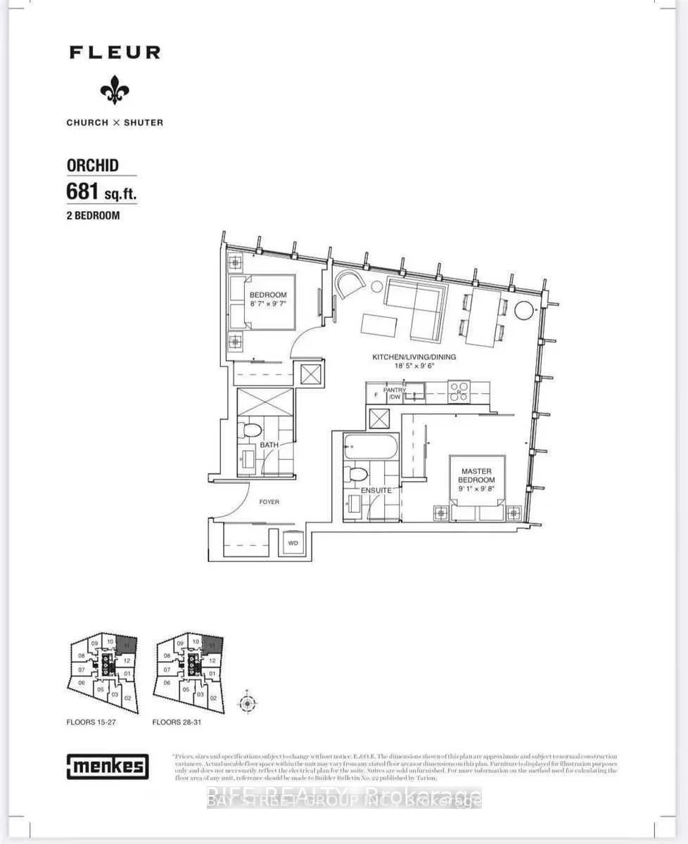 Front of Unit 1711, 60 Shuter Street