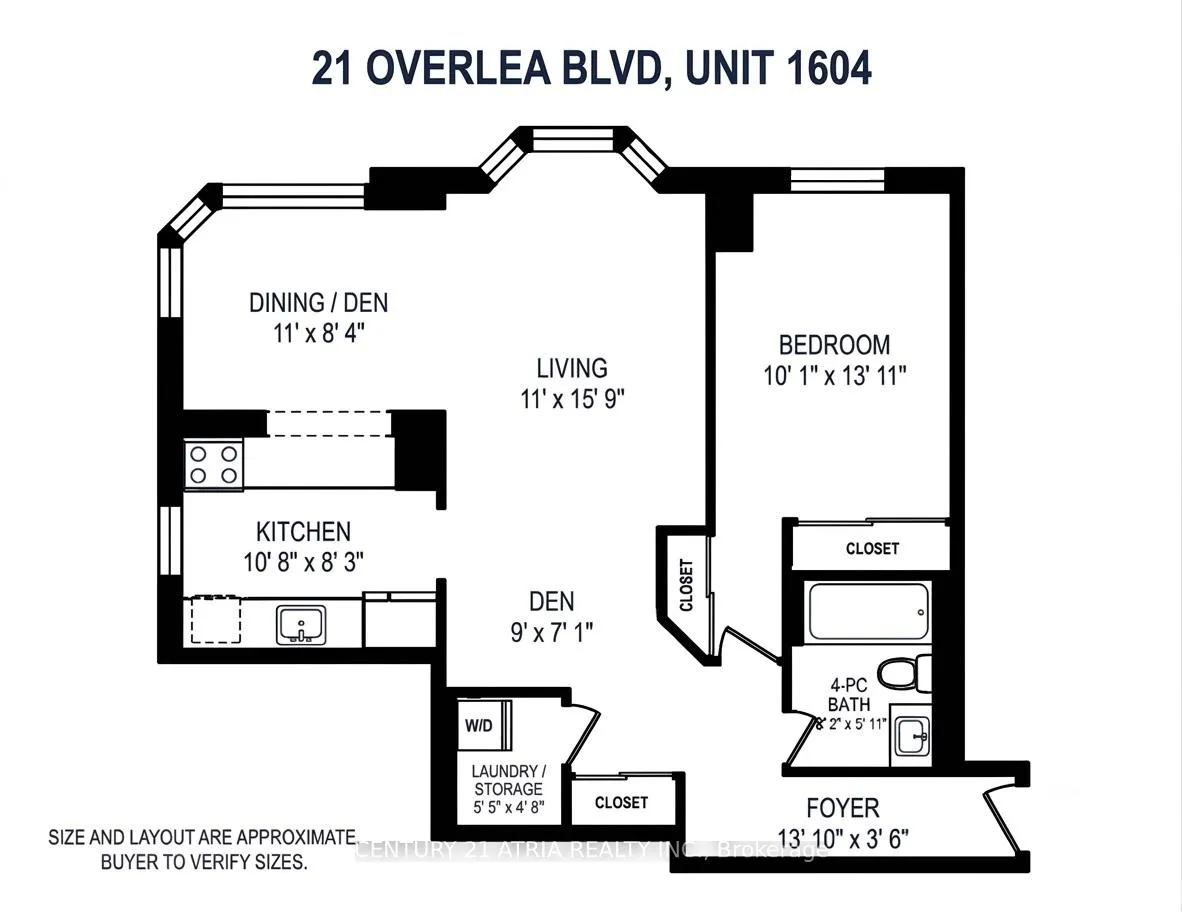 Photo 4 of Unit 1604, 21 Overlea Boulevard, Toronto, Thorncliffe Park — HOMEH