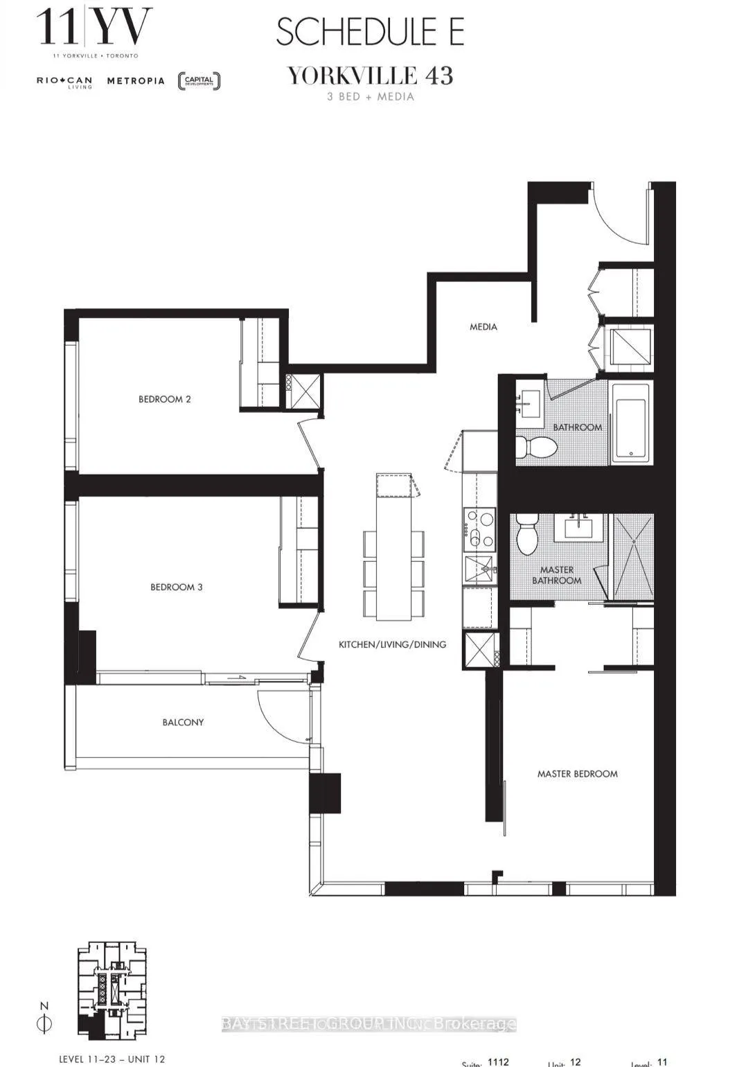 Front of Unit 2312, 11 Yorkville Avenue