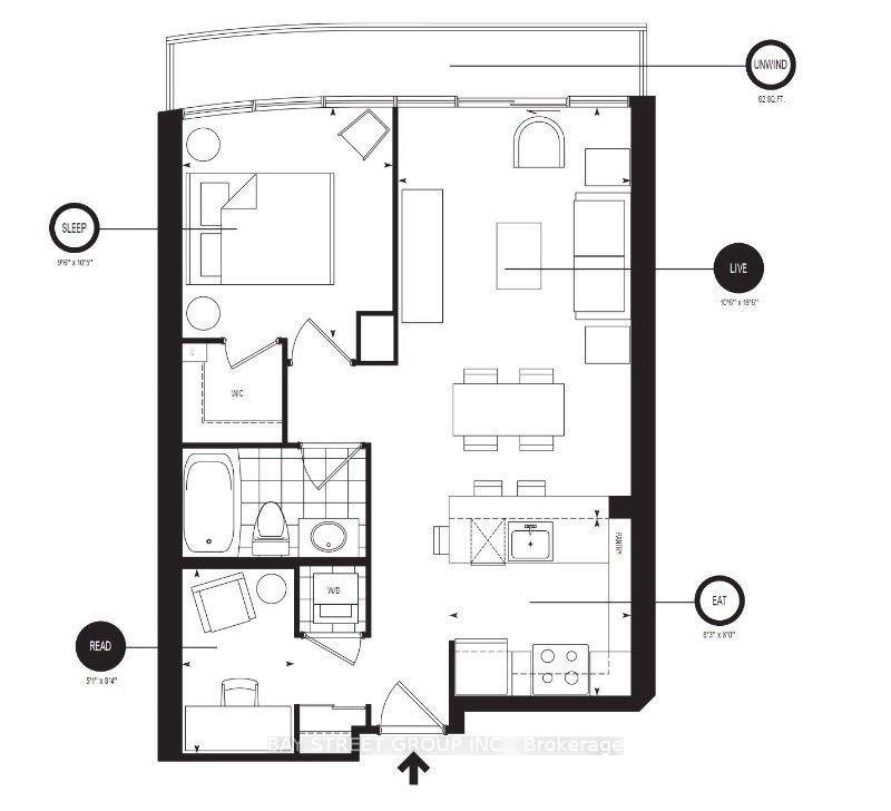 Front of Unit 1409, 21 Carlton Street