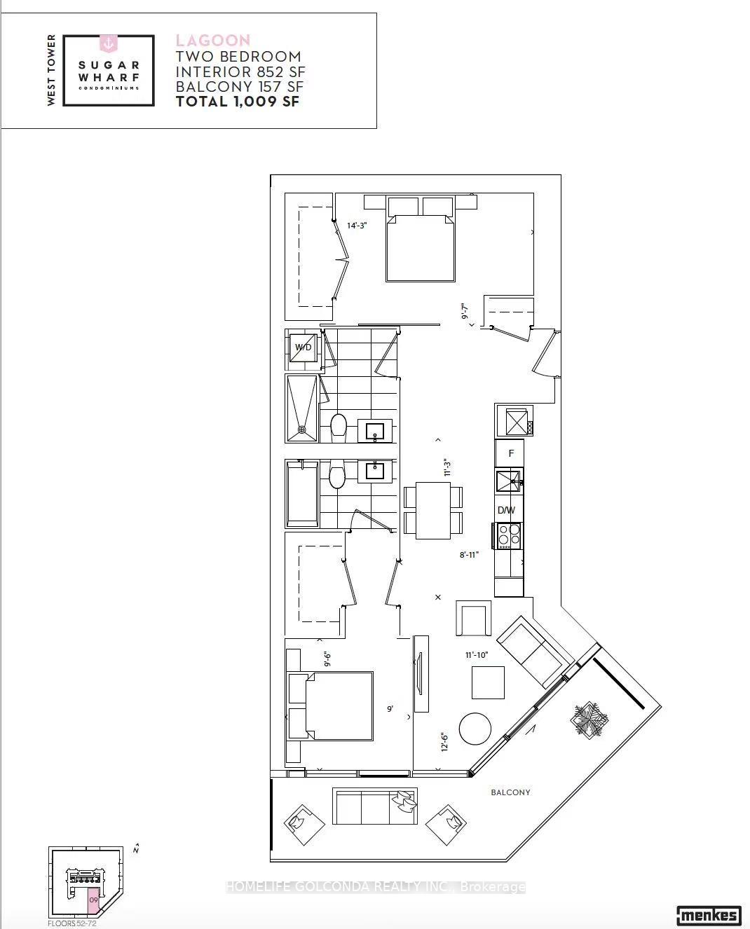 Photo 3 of Unit 7309, 55 Cooper Street, Toronto, Waterfront Communities — HOMEH