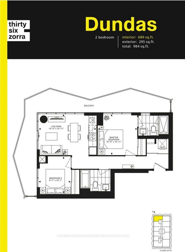 Front of Unit 3203, 36 Zorra Street