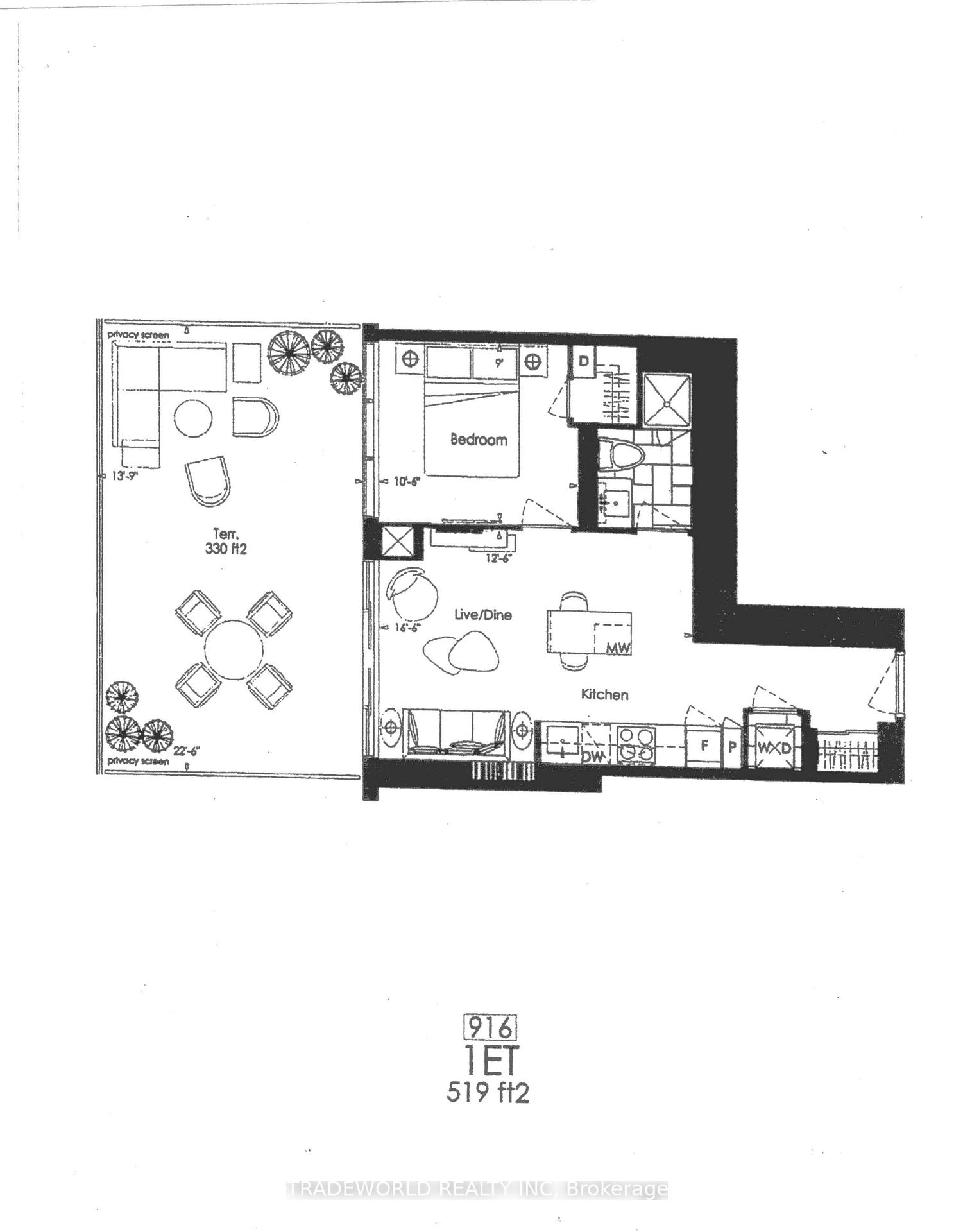 Front of Unit 916, 7 Grenville Street