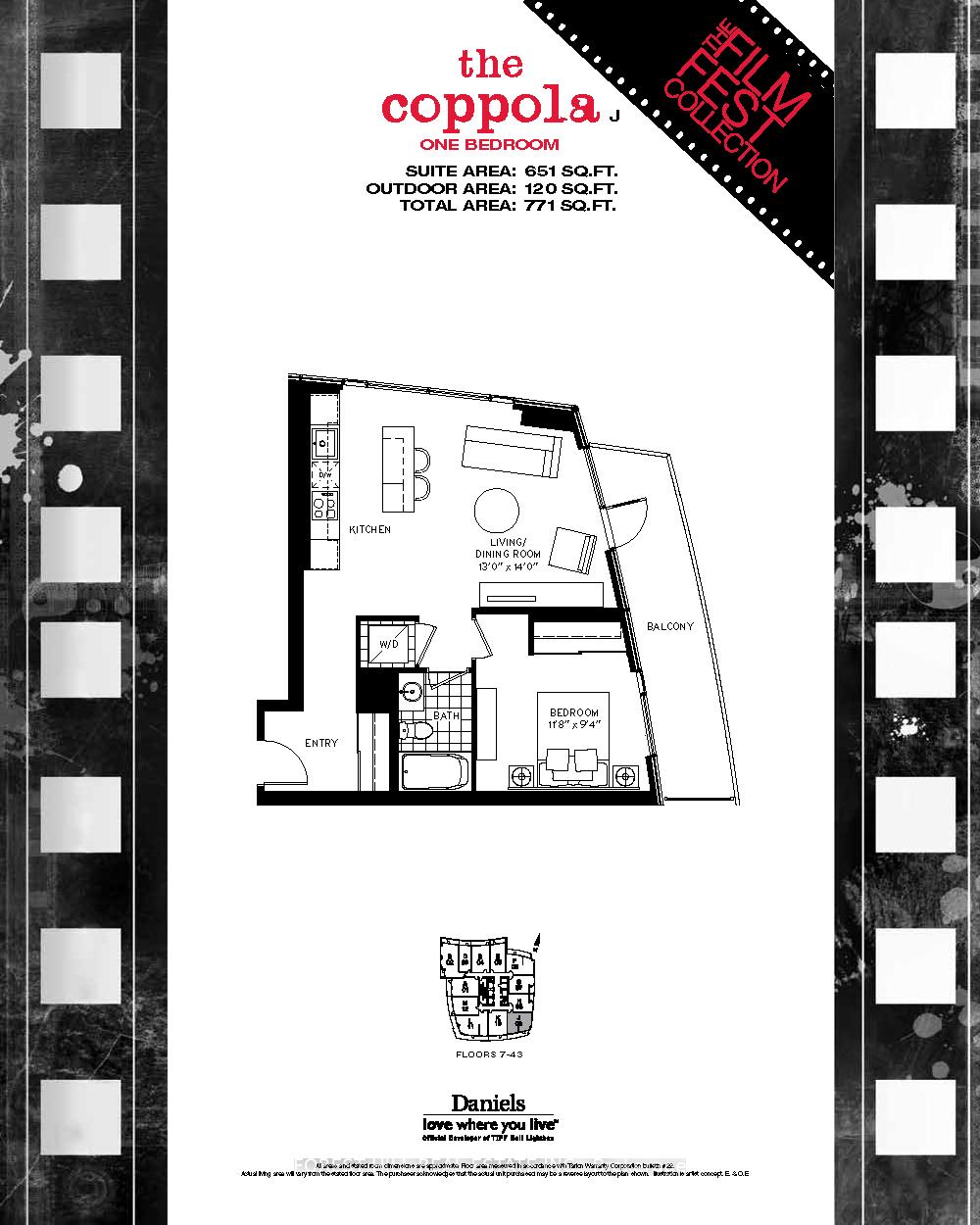 Front of Unit 2509, 21 Widmer Street