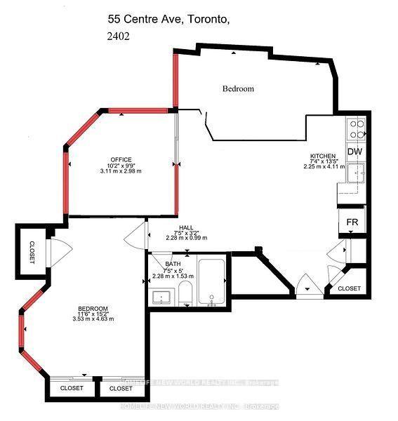 Photo 3 of Unit 2402, 55 Centre Avenue, Toronto, Bay Street Corridor — HOMEH