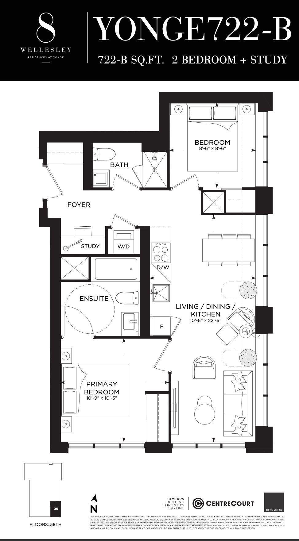 Front of Unit 5809, 8 Wellesley Street W