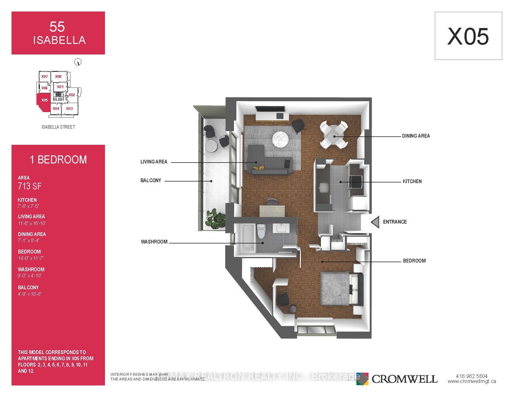Photo 15 of Unit 705, 55 Isabella Street, Toronto, Church-Yonge Corridor — HOMEH