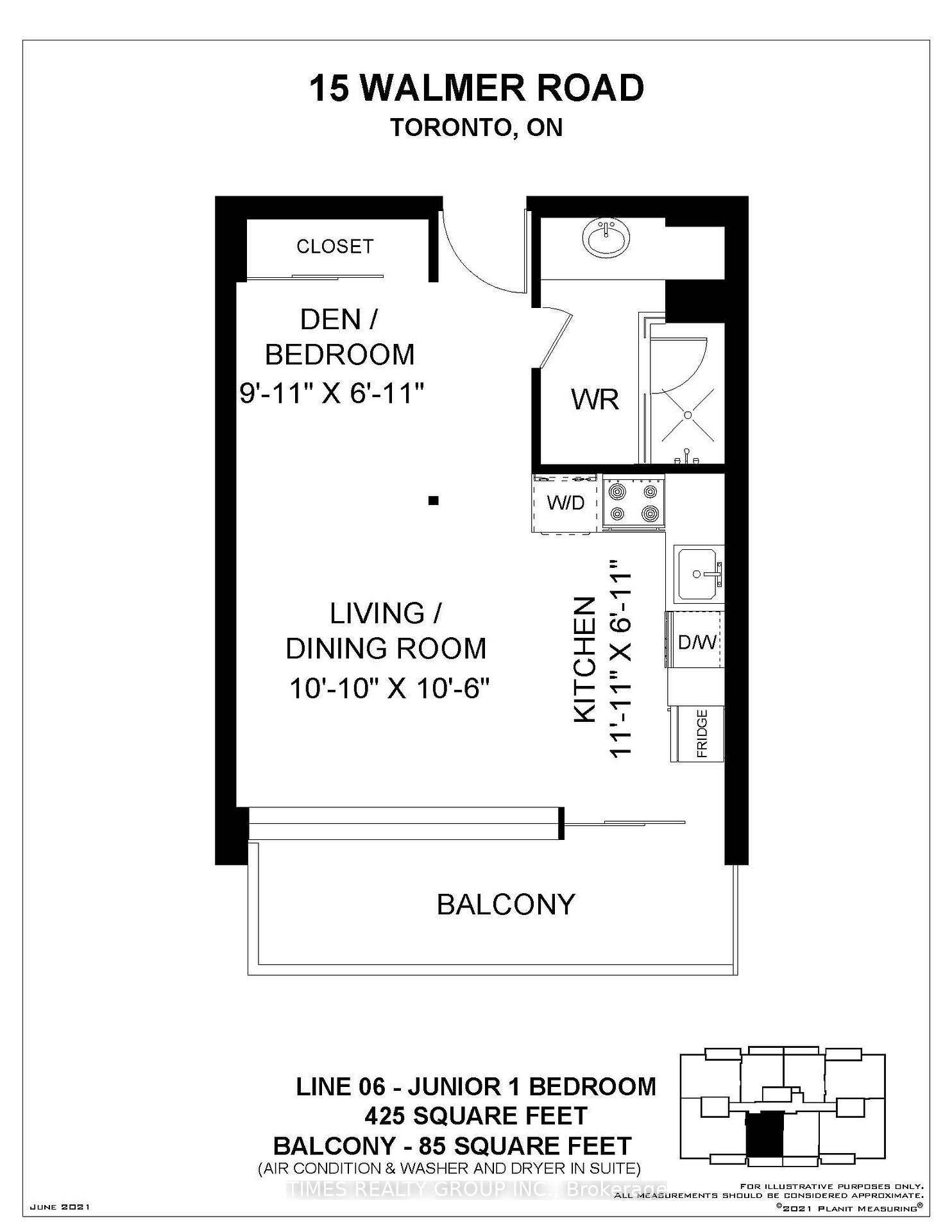 Photo 6 of Unit 906, 15 Walmer Road, Toronto, The Annex — HOMEH