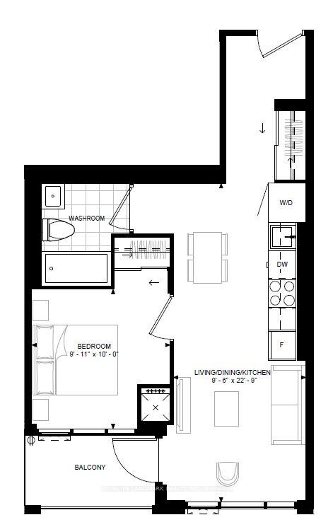 Front of Unit 2412, 400 King Street W