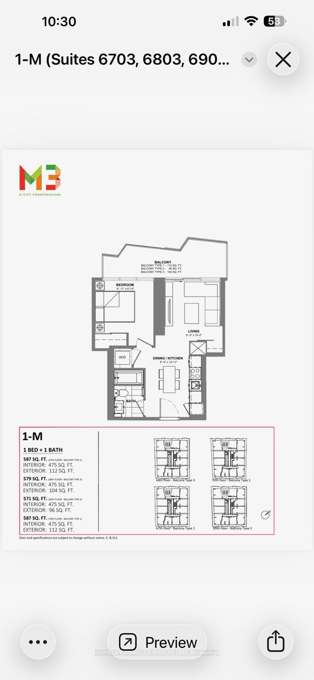 Photo 11 of Unit 6803, 448 Burnhamthorpe Road W, Mississauga, City Centre — HOMEH