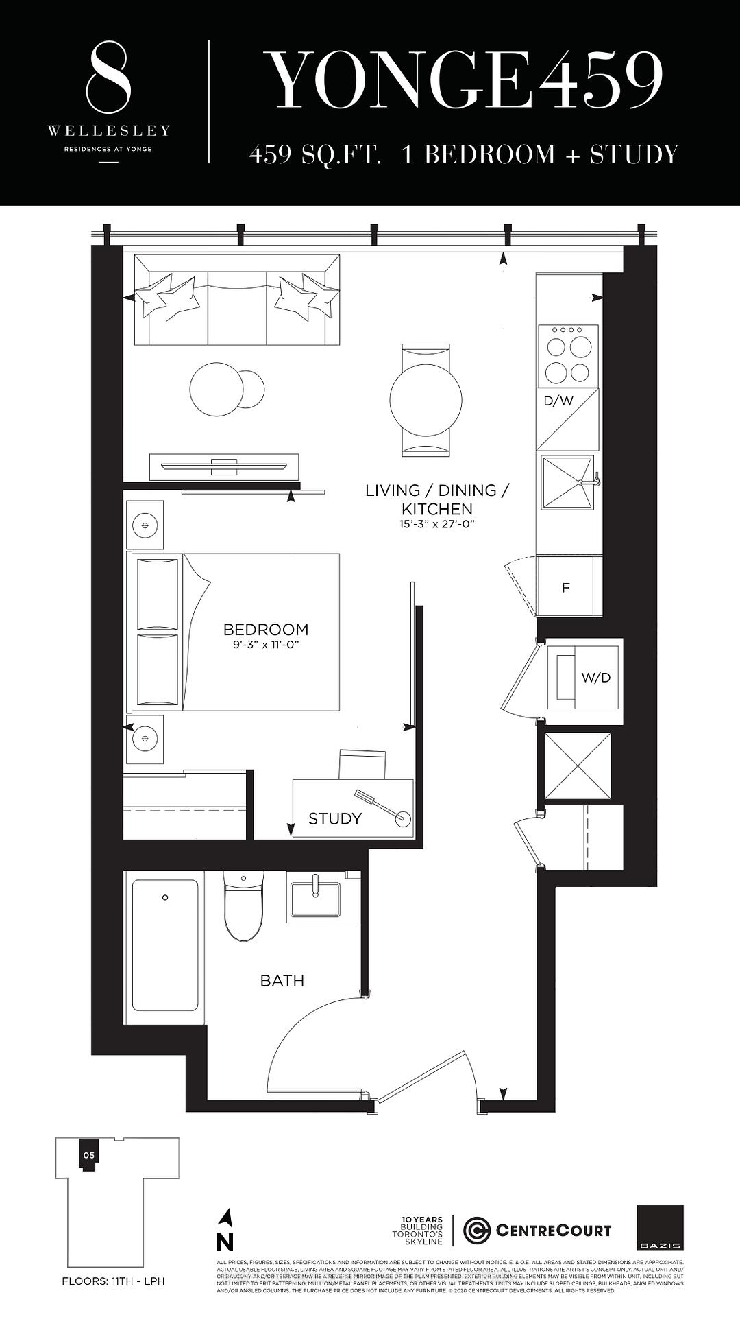 Photo 3 of Unit 1205, 8 Wellesley Street W, Toronto, Bay Street Corridor — HOMEH