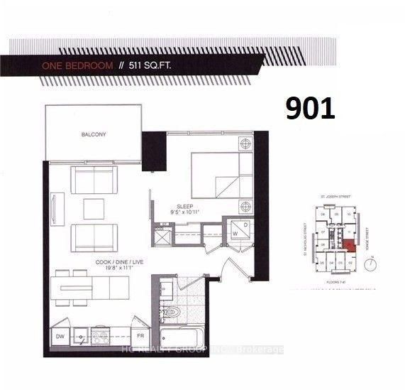 Photo 2 of Unit 901, 5 St Joseph Street, Toronto, Bay Street Corridor — HOMEH