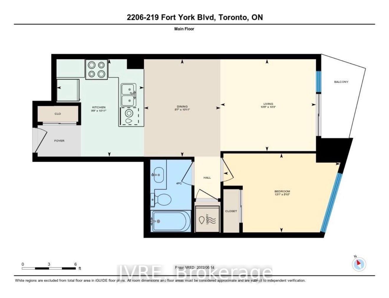 Front of Unit 2206, 219 Fort York Boulevard