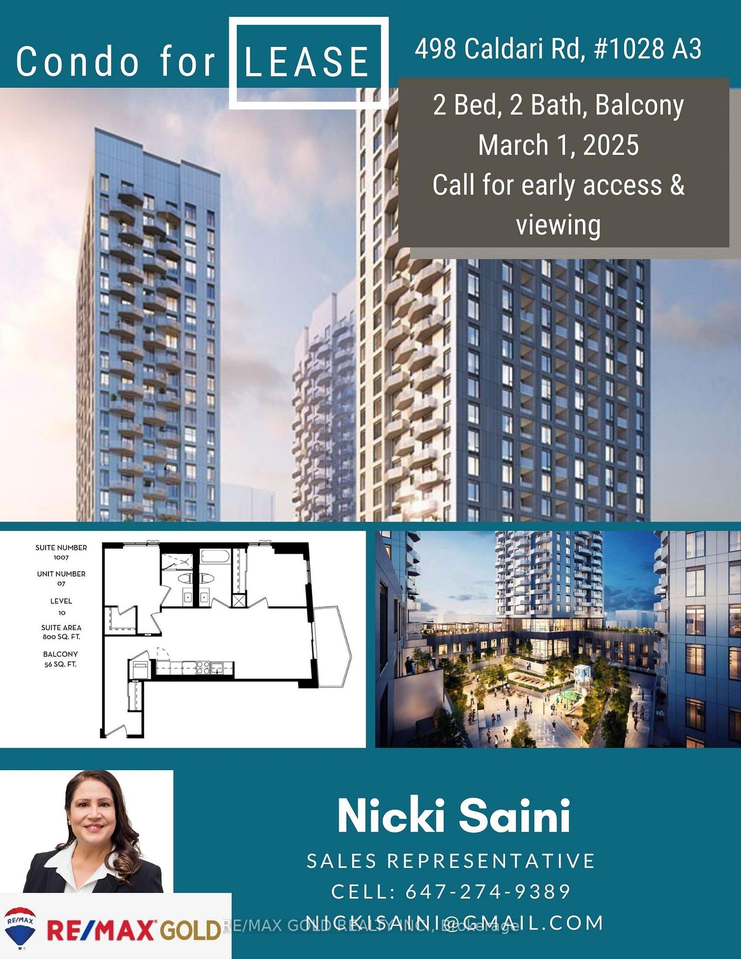 Photo 1 of Unit 1028, 498 Caldari Road E, Vaughan, Concord — HOMEH
