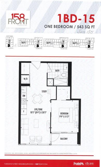 Photo 10 of Unit 1315, 158 Front Street E, Toronto, Moss Park — HOMEH