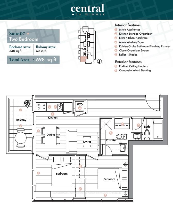 Front of Unit 3507, 38 Widmer Street