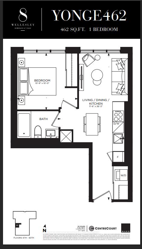 Front of Unit 701, 8 Wellesley Street W