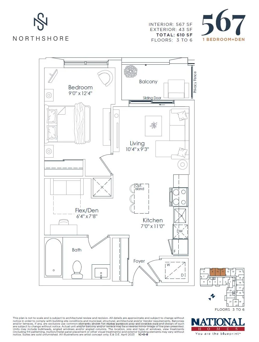 Front of Unit 610, 500 Plains Road E