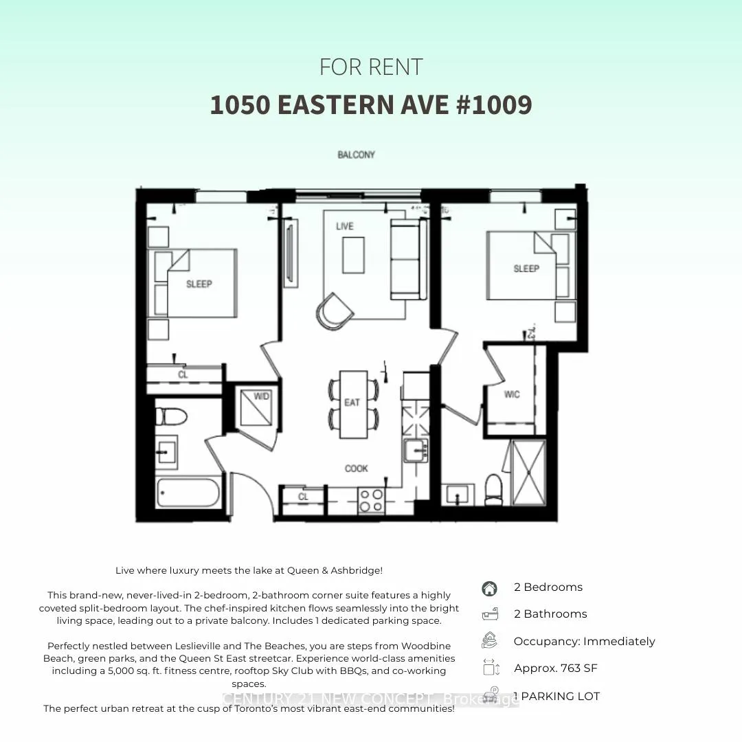 Photo 1 of Unit 1009, 1050 Eastern Avenue, Toronto, The Beaches — HOMEH