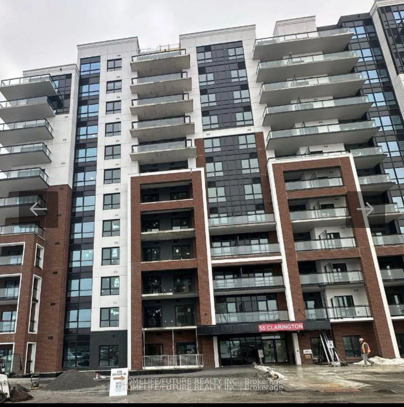 Front of Unit 1112, 55 Clarington Boulevard