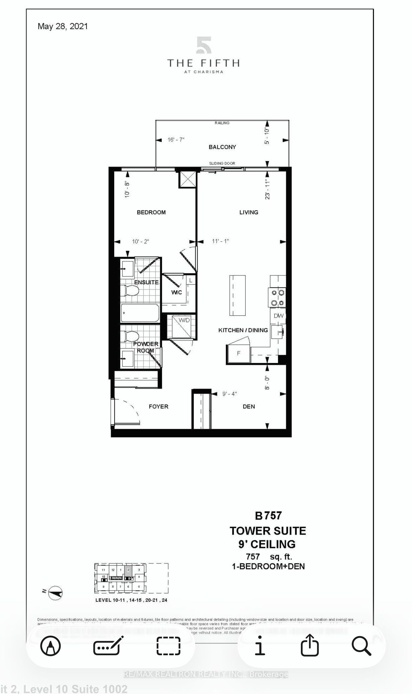 Photo 9 of Unit 1002, 27 Korda Gate, Vaughan, Vellore Village — HOMEH