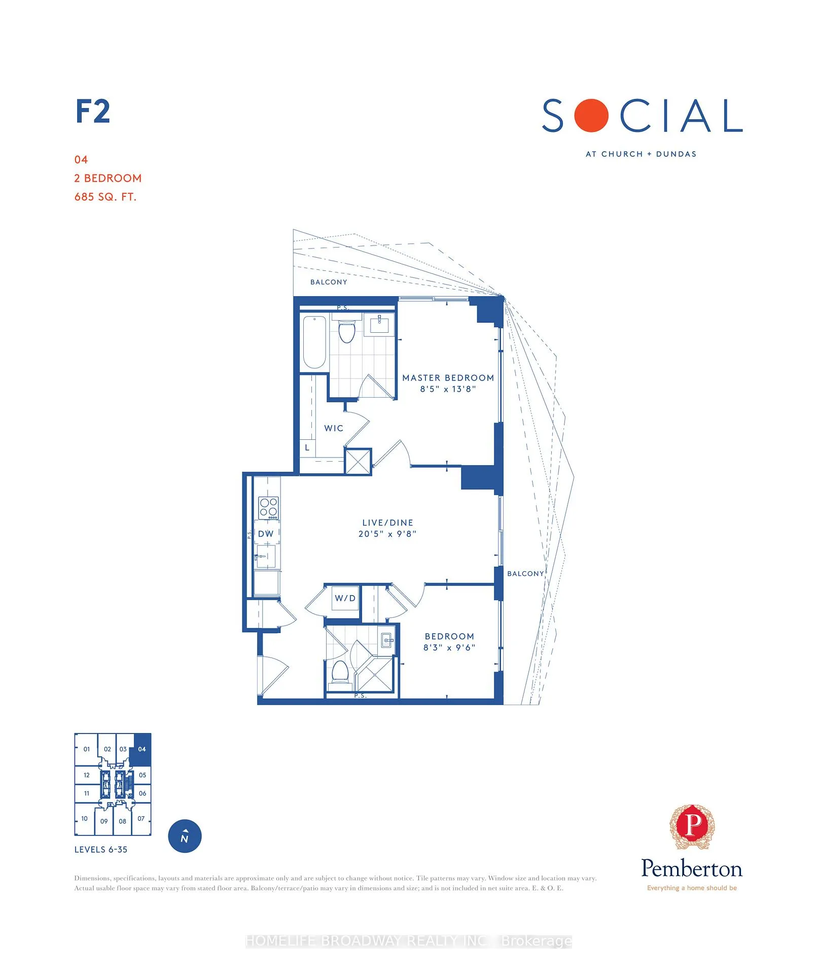 Front of Unit 1804, 100 Dalhousie Street