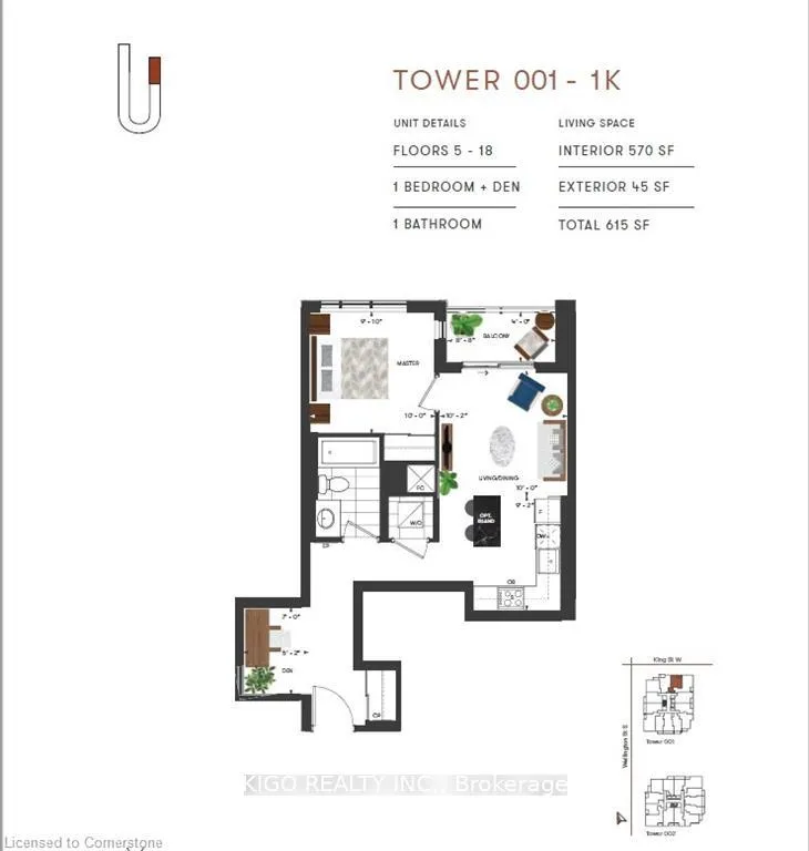 Front of Unit 911, 5 Wellington Street S