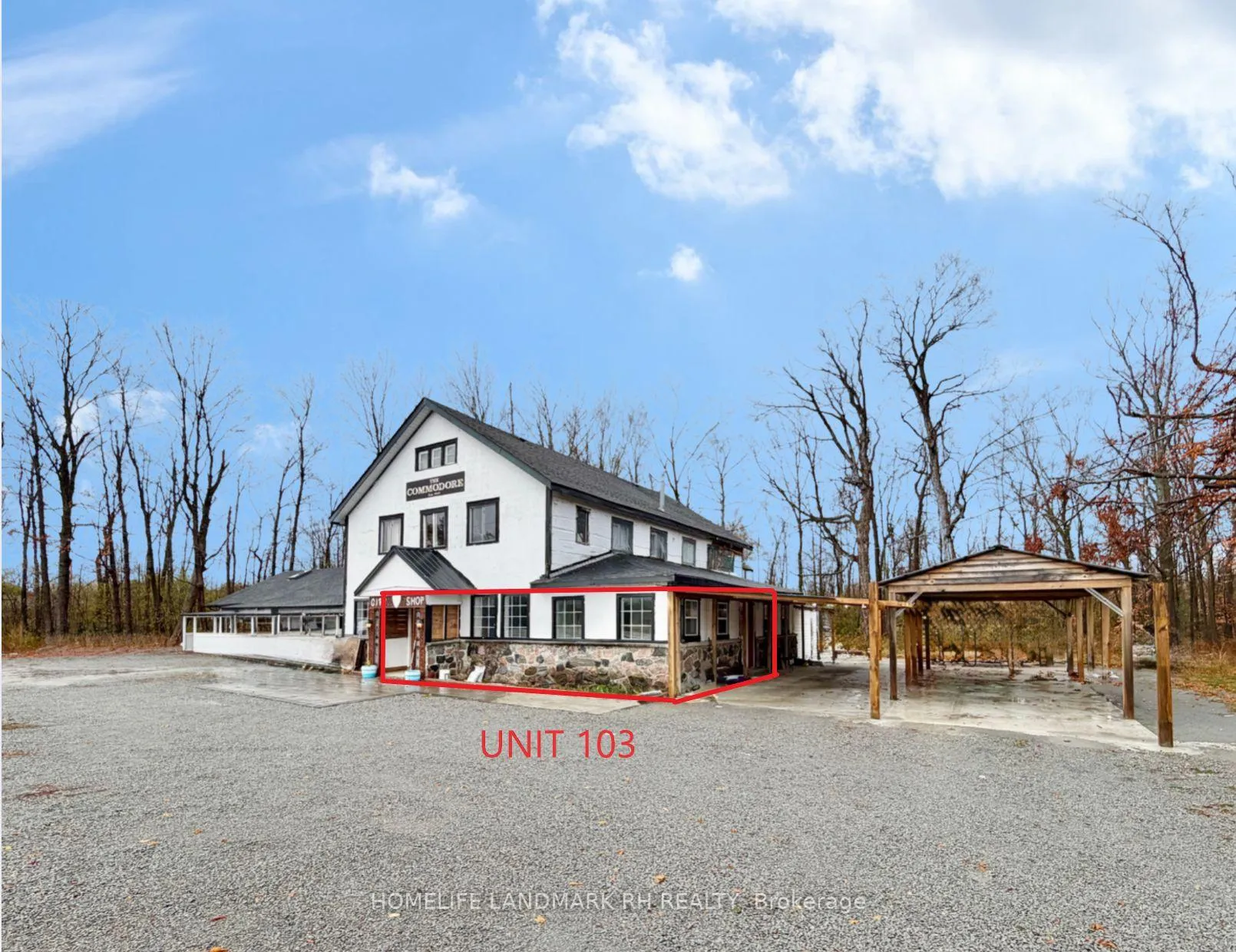 Front of Unit 103, 25066 Commodore Road