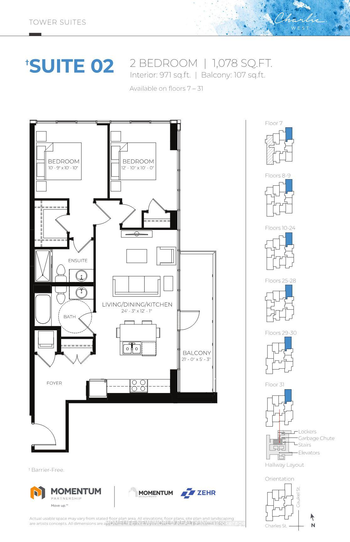 Front of Unit 1802, 60 Charles Street W